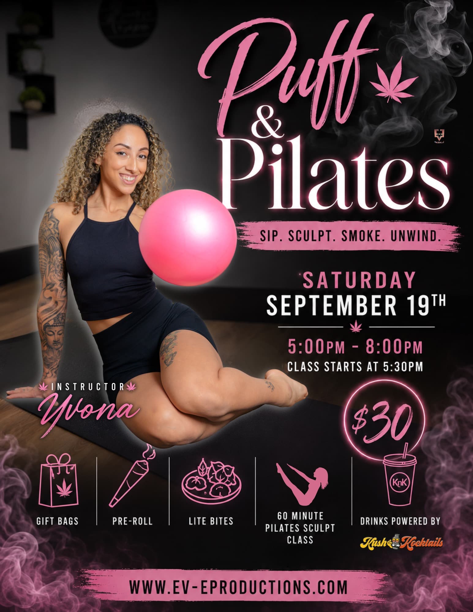 PUFF N PILATES flyer